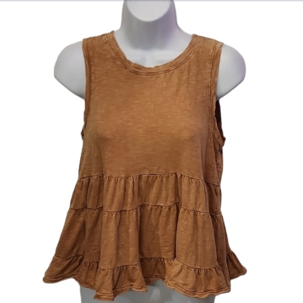 Altar'd State Burnout Sleeveless Tiered Tunic Top